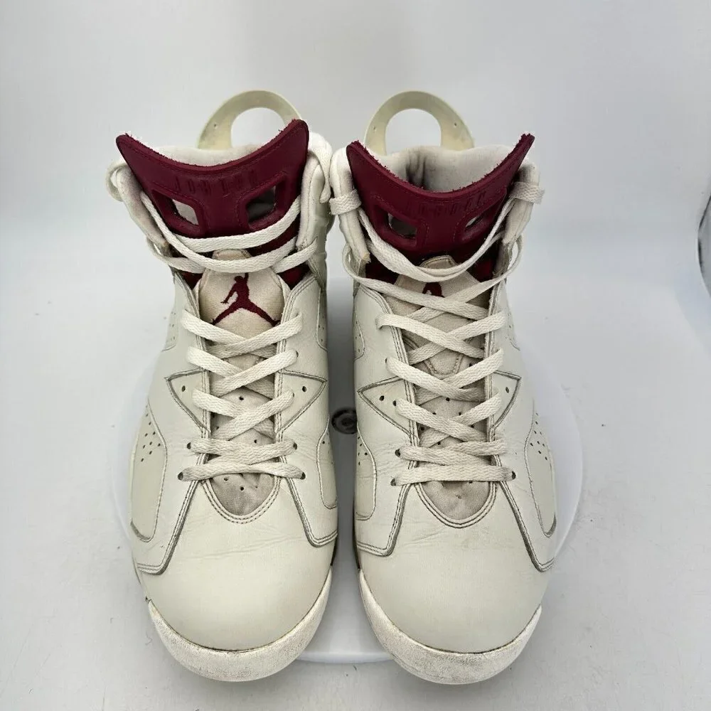 Nike Air Jordan 6 Retro Men Size 13 384664–116 Red Maroon White Basketball Shoes